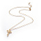 304 Stainless Steel Pendant Necklaces, with Lobster Claw Clasps and Cable Chains, Cross, Golden, 18.1 inch(46cm), Pendant: 29x18x3mm
