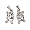 Non-Tarnish 201 Stainless Steel Pendants, Dog Outline Charms, Stainless Steel Color, 24.5x13.5x1.5mm, Hole: 6.5x3mm