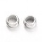 Rondelle Brass Crimp Beads, Platinum, 2.5x1.5mm, Hole: 1mm, about 10000pcs/200g