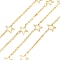 Handmade Brass Link Chains, Cable Chains, Soldered, with Spool, Star, Real 18K Gold Plated, Link: 2x2.5x0.4mm, about 32.8 Feet(10m)/roll