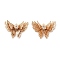 Brass Pendants, with Rhinestone, Butterfly Charms, Cadmium Free & Nickel Free & Lead Free, Light Gold, 14x19x4.5mm, Hole: 1.2mm