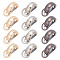 12 Sets 3 Colors Zinc Alloy Bag Suspension Clasps, Arch Bridge Webbing Buckle, with Shim & Screw, Mixed Color, 2.75x1.4x1cm, Hole: 2mm, Inner Diameter: 0.8x1.2cm, 4 sets/color
