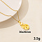 Stainless Steel Teardrop Pendant Necklaces, Cable Chain Necklaces, Real 18K Gold Plated