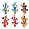 Alloy Enamel Pendants, Light Gold, Gecko Charm, Mixed Color, 27x14.5x1.5mm, Hole: 1.6mm