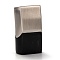 304 Stainless Steel Magnetic Clasps with Glue-in Ends, Rectangle, Electrophoresis Black & Stainless Steel Color, 23.5x13.5mm, Hole: 6.5x11.5mm