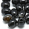 Dyed & Heated Natural Black Agate Beads, Large Hole Beads, Barrel, 17~19x15~16mm, Hole: 5.5mm