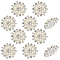 10Pcs Flower Sew on Rhinestone, Alloy & Glass Rhinestone & Plastic Imitation Pearl Multi-Strand Links, for Costume Bag Hat Accessories, Silver, 27.5x8mm