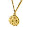 Stylish 304 Stainless Steel Sunbeam Pendant Necklaces for Women Daily Wear, Real 18K Gold Plated, 16.54 inch(42cm)