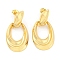 Hollow Teardrop Rack Plating Brass Dangle Stud Earrings, Long-Lasting Plated, Cadmium Free & Lead Free, Real 18K Gold Plated, 39.5x20mm