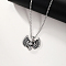 201 Stainless Steel Skull Angel Pendant Necklace Men's Halloween Accessory, Antique Silver & Stainless Steel Color, 23.62 inch(60cm)