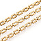 304 Stainless Steel Rectangle Link Chains, Ion Plating(IP), Soldered, with Spool, Real 18K Gold Plated, 6x3x1.8mm