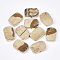 Electroplate Natural Picture Jasper Beads, Rectangle, 13~14x18~19x3~4mm, Hole: 1mm