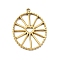 Ion Plating(IP) 304 Stainless Steel Pendants, Real 18K Gold Plated, Oval, 25x18x2mm, Hole: 1.4mm