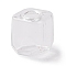 Handmade Blown Glass Bottles, for Glass Vial Pendants Making, Square, Clear, 16~16.5x14~15x14~14.5mm, Hole: 3.5~6mm