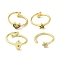 Rack Plating Brass Micro Pave Cubic Zirconia Cuff Rings, Long-Lasting Plated, Lead Free & Cadmium Free, Mixed Color, Adjustable
