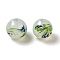 Handmade Lampwork Beads, Round, Yellow Green, 12.5x12mm, Hole: 1.8mm