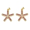 Brass Micro Pave Cubic Zirconia Pendants, Starfish Charms, Cadmium Free & Lead Free, Rack Plating, Long-Lasting Plated, Real 18K Gold Plated, 27x25.5x4mm, Hole: 5x3.5mm