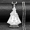 201 Stainless Steel Saint Benedict Medal Pendant Necklaces, Non-Tarnish, Stainless Steel Color, 23.39 inch(59.4cm)