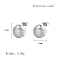 Non-Tarnish 304 Stainless Steel Stud Earrings, Shell Shape, Stainless Steel Color, 12x13mm