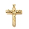 Rack Plating Brass Micro Pave Cubic Zirconia Pendants, Long-Lasting Plated, Lead Free & Cadmium Free, Cross Charms, Real 18K Gold Plated, 32x25.5x4mm, Hole: 5x3mm