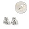Flower Brass Bead Tips, Cadmium Free & Nickel Free & Lead Free, Platinum, 6x4x3.5mm, Hole: 1.2mm