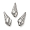 Non-Tarnish 304 Stainless Steel Beads, No Hole, Conch, Stainless Steel Color, 32x12.5x9mm