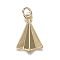 Brass Charms, with Jump Rings, Long-Lasting Plated, Paper Plane, Real 18K Gold Plated, 13x9x2mm, Hole: 3mm