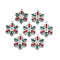 Rack Plating Alloy Pendants, with Colorful Rhinestone, Cadmium Free & Nickel Free & Lead Free, Christmas Snowflake, Platinum, 24x19.5x2mm, Hole: 1.8mm