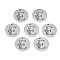 Non-Tarnish 304 Stainless Steel Charms, Laser Cut, Designed Letter Engraved, Flat Round, Stainless Steel Color, Letter.E, 14x1mm, Hole: 1.2mm
