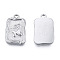 Non-Tarnish 304 Stainless Steel Pendants, Rectangle with Butterfly, Stainless Steel Color, 22x14x2.5mm, Hole: 2mm