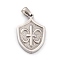 Non-Tarnish 304 Stainless Steel Pendant, Shield with Fleur De Lis, Stainless Steel Color, 29x18x3mm, Hole: 3.5x5mm