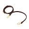 Leather Bag Shoudler Straps, with Alloy Swivel Clasps, Golden, Coconut Brown, 91~118cm