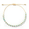 Natural Amazonite Round Beaded Braided Bracelets for Women, Inner Diameter: 11 inch(28cm)