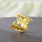 304 Stainless Steel Finger Rings, Ghost Face Butterfly, Real 18K Gold Plated, 27mm, Inner Diameter: 17.8mm