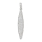 Rack Plating Brass Micro Pave Clear Cubic Zirconia Big Pendants, Long-Lasting Plated, Lead Free & Cadmium Free, Horse Eye Charms, Platinum, 59x10x3.5mm, Hole: 4.5x7.5mm