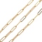 304 Stainless Steel Paperclip Chains, Soldered, with Spool, Golden, 15x4.5x1mm, about 32.81 Feet(10m)/Roll
