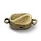 Brass Magnetic Clasps with Loops, Cadmium Free & Nickel Free & Lead Free, Oval, Antique Bronze, 7.5x17x6mm, Hole: 1.5mm