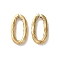 304 Stainless Steel Textured Oval Quick Link Connectors, Ion Plating(IP), Golden, 11.5x6x1.5mm, Hole: 8.5x2.5mm