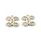 Brass Micro Pave Cubic Zirconia Pendants, Cadmium Free & Nickel Free & Lead Free, Real 16K Gold Plated, 9x10x1.5mm, Hole: 1.2mm