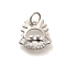 Rack Plating Brass Micro Pave Cubic Zirconia Pendants, Long-Lasting Plated, Lead Free & Cadmium Free, Zodiac Signs Charms, with Jump Ring, Dragon, 11x11x2mm
