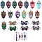 23Pcs 23 Style Alloy Enamel Links Connectors, Butterfly & Owl & Sugar Skull, Mixed Color, 12~25.5x13~23x2~2.5mm, Hole: 1.5~3mm, 1pc/style