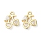 Brass Micro Pave Cubic Zirconia Charms, Cherry Charms, Real 18K Gold Plated, 11.5x9x2mm, Hole: 1.4mm