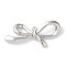 Rack Plating Alloy Pendants, Cadmium Free & Nickel Free & Lead Free, Bowknot, Platinum, 33x16x5mm, Hole: 1.2mm