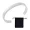 1Pc Stainless Steel Grooved Open Cuff Bangle for Women, Stainless Steel Color, Inner Diameter: 2-1/2 inch(6.2cm)