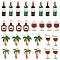 SUNNYCLUE 42Pcs 7 Styles Wine Bottle Charms Bulk Palm Tree Charm Coconut Tree Enamel Tropical Hawaii Style Palm Trees Cute Alloy Enamel Red Wine Bottle Charms for Jewelry Making Charms Crafting Supply