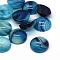 Dyed Natural Striped Agate/Banded Agate Cabochons, Half Round/Dome, Steel Blue, 16x6~7mm