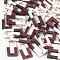 Resin & Walnut Wood Links connectors, Rectangle, White, 27~28x14.5x3~4mm, Hole: 1.5mm