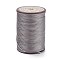 Round Waxed Polyester Thread String, Micro Macrame Cord, Twisted Cord, for Leather Sewing Stitching, Silver, 0.8mm, about 54.68 Yards(50m)/Roll