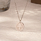 Fashionable Stainless Steel Flat Round Lorraine Cross Pendant Necklaces for Women's Daily Wear, Stainless Steel Color, 17.72 inch(45cm)