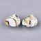 Acrylic Beads, Imitation Gemstone Style, Shell Shape, Floral White, 17.5x20.5x15mm, Hole: 2mm, about 18pcs/50g